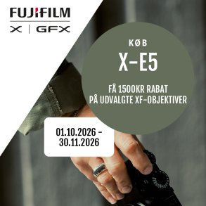 FUJIFILM X-E5 (n&aring;r k&oslash;bt sammen med) udvalgte XF-Objektiver