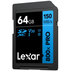 Lexar  SDXC 800x Pro UHS-I cards, C10 (V30) U3, R150, 64GB