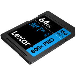 Lexar  SDXC 800x Pro UHS-I cards, C10 (V30) U3, R150, 64GB