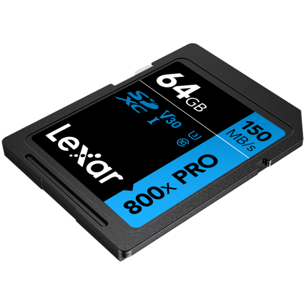 Lexar  SDXC 800x Pro UHS-I cards, C10 (V30) U3, R150, 64GB