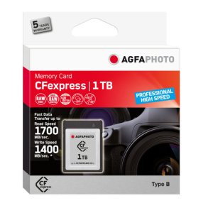 AgfaPhoto 1 TB CFexpress-kort Prof. High Speed, 1400 MB/1700 MB, Type-B