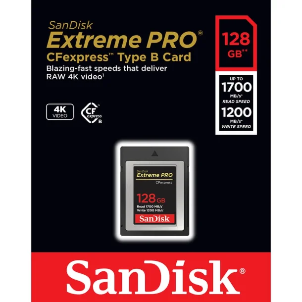 Sandisk Extreme Pro CFexpress Type B 128 GB 1700 MB/s