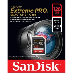 SDXC Extreme Pro 128GB 200MB/s UHS-I C10 V30 U3