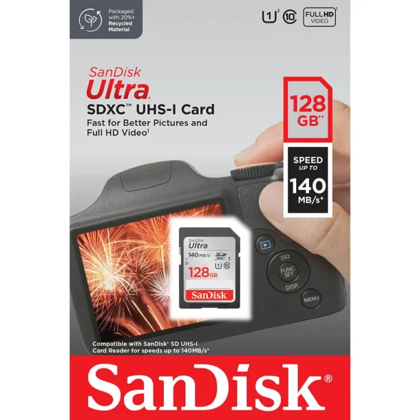 SanDisk Ultra SDXC Class 10 UHS-I U1 A1 140MB/s 128GB
