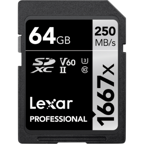 Lexar SDXC Pro 1667X UHS-II U3 R250/W120 (V60) 64GB