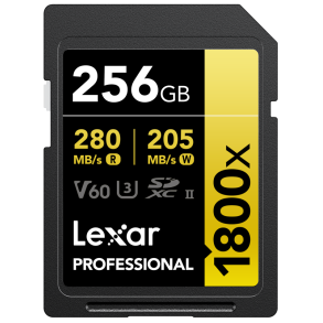 LEXAR SDXC Pro 1800x U3 UHS-II R280/W210 (V60) 256GB