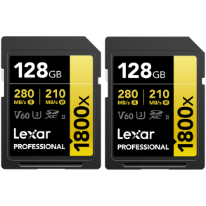 Lexar SDXC Pro 1800x U3 USH-II R280/210 (V60) 128GB - 2pack