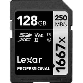 Lexar SDXC Pro 1667X UHS-II U3 R250/W120 (V60) 128G