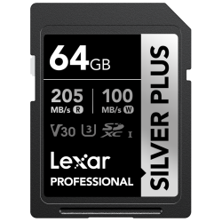 Lexar SDXC Professional SILVER Plus 1066x UHS-I/U3/A2/4K R205/W100 (V30) 64GB
