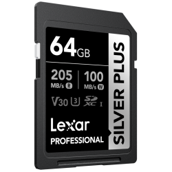 Lexar SDXC Professional SILVER Plus 1066x UHS-I/U3/A2/4K R205/W100 (V30) 64GB