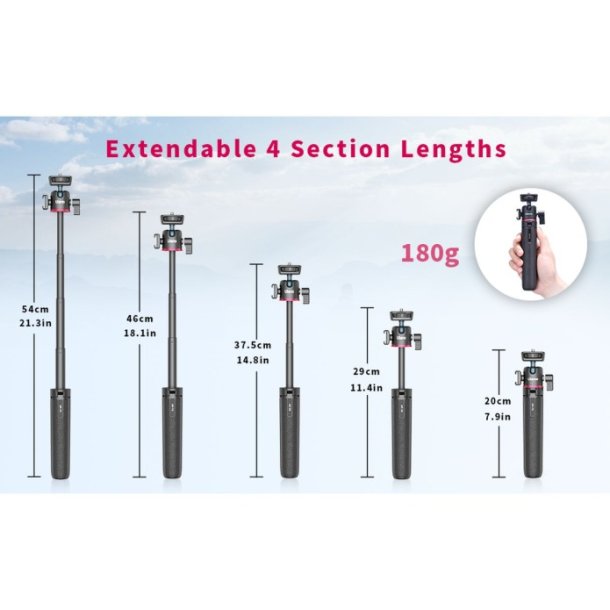 Ulanzi MT-73 Selfiestick Vlog TripodCold Shoe Mount 54cm